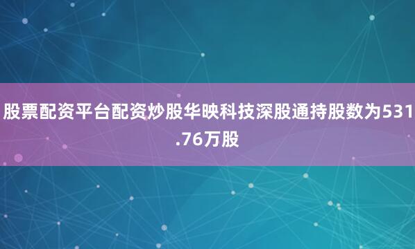 股票配资平台配资炒股华映科技深股通持股数为531.76万股