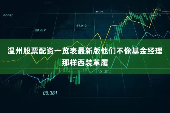 温州股票配资一览表最新版他们不像基金经理那样西装革履